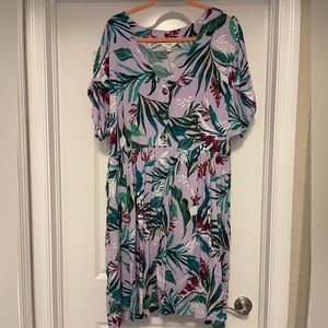 Terra & Sky Purple floral dress 1X